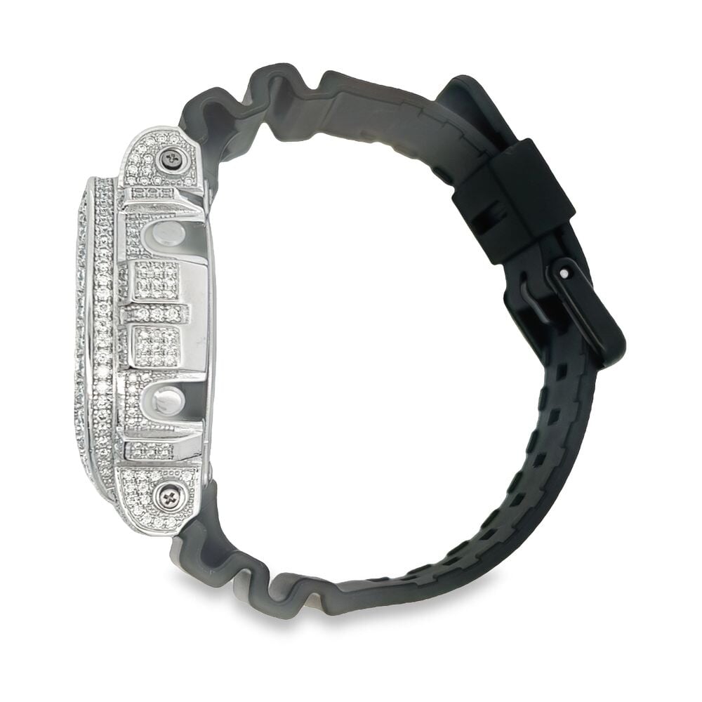 Big Boy 11.25 Carat Moissanite VVS Iced Out G Shock DW6900 Custom Watch Standard Black HipHopBling