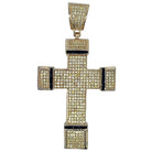 Big Chunk Cross CZ Iced Out Pendant Lemonade HipHopBling