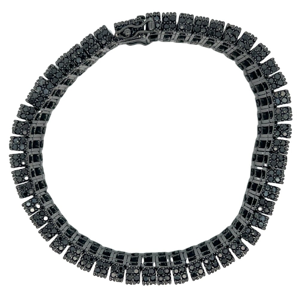 Black 3D 11 Row Link CZ Hip Hop Bracelet HipHopBling