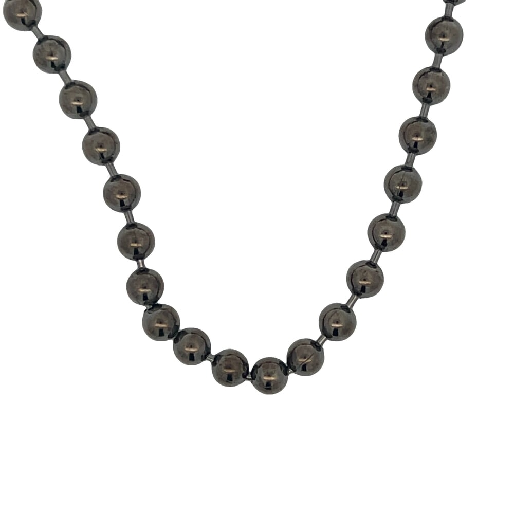 Black 4MM Bead Chain .925 Sterling Silver HipHopBling