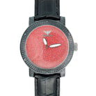 Black All Red Dial Hip Hop Real Diamond Watch HipHopBling
