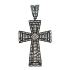 Black Ax Cross CZ Iced Out Pendant HipHopBling