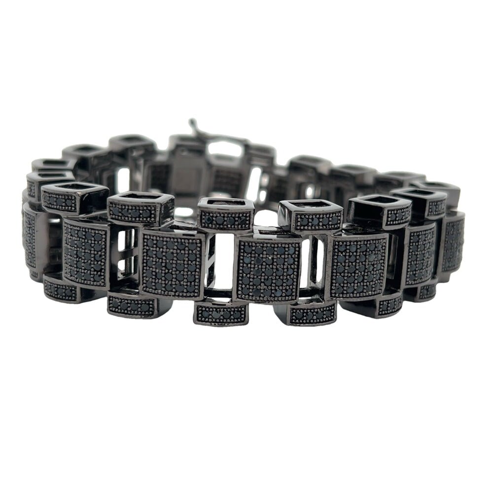 Black Classic CZ Hip Hop Bracelet HipHopBling