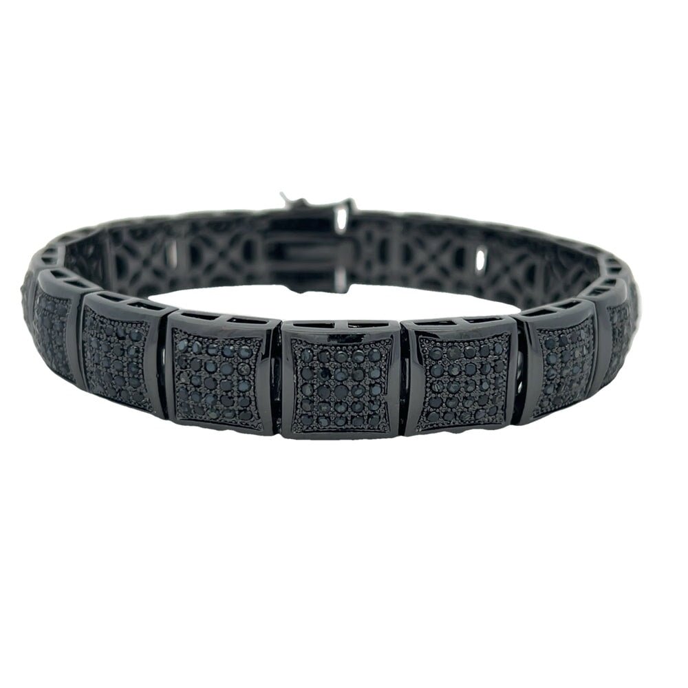 Black Cube Link CZ Hip Hop Bracelet HipHopBling