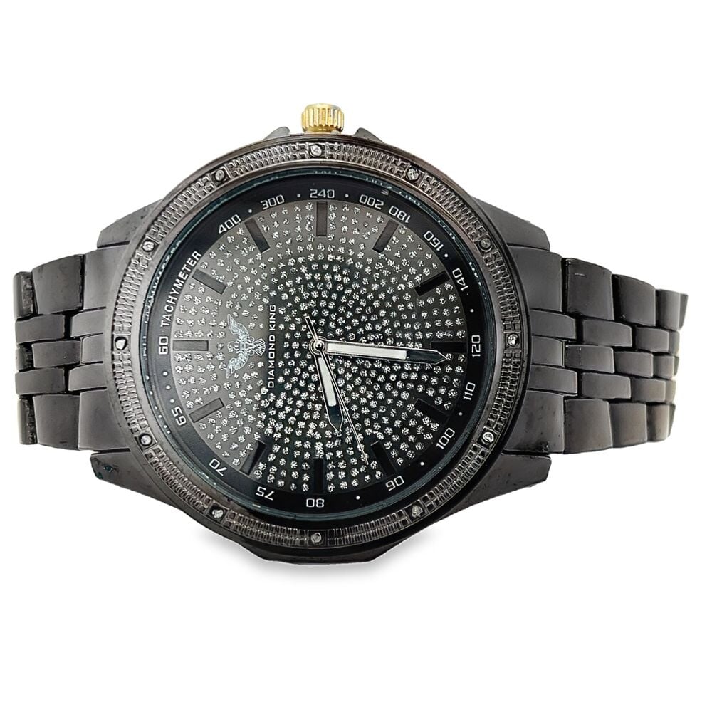 Black Diamond King Real .12cttw Watch HipHopBling