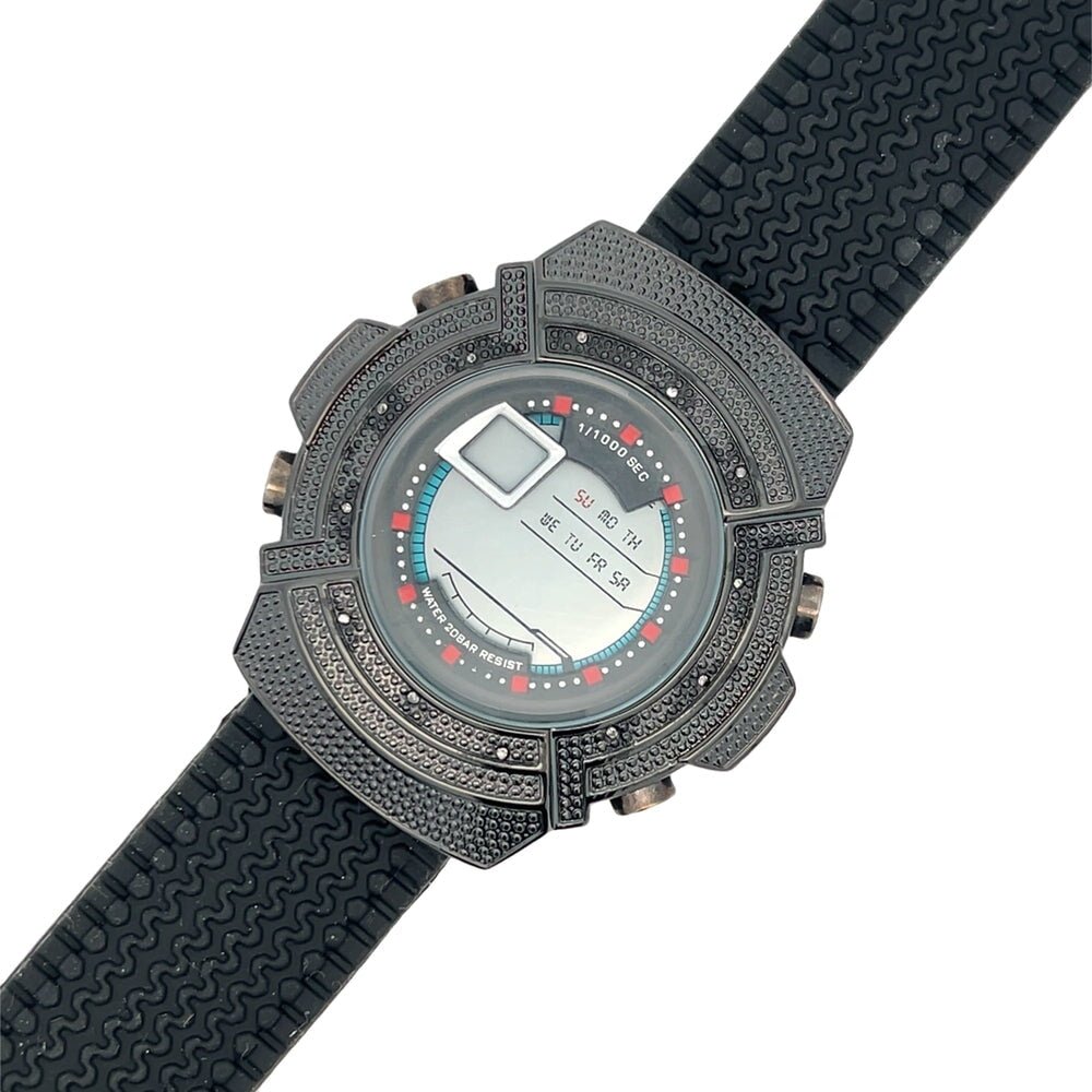 Black Digital Real Diamond Watch HipHopBling