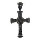 Black Fanned CZ Cross Iced Out Pendant HipHopBling