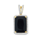 Black Gem CZ Pendant .925 Sterling Silver HipHopBling