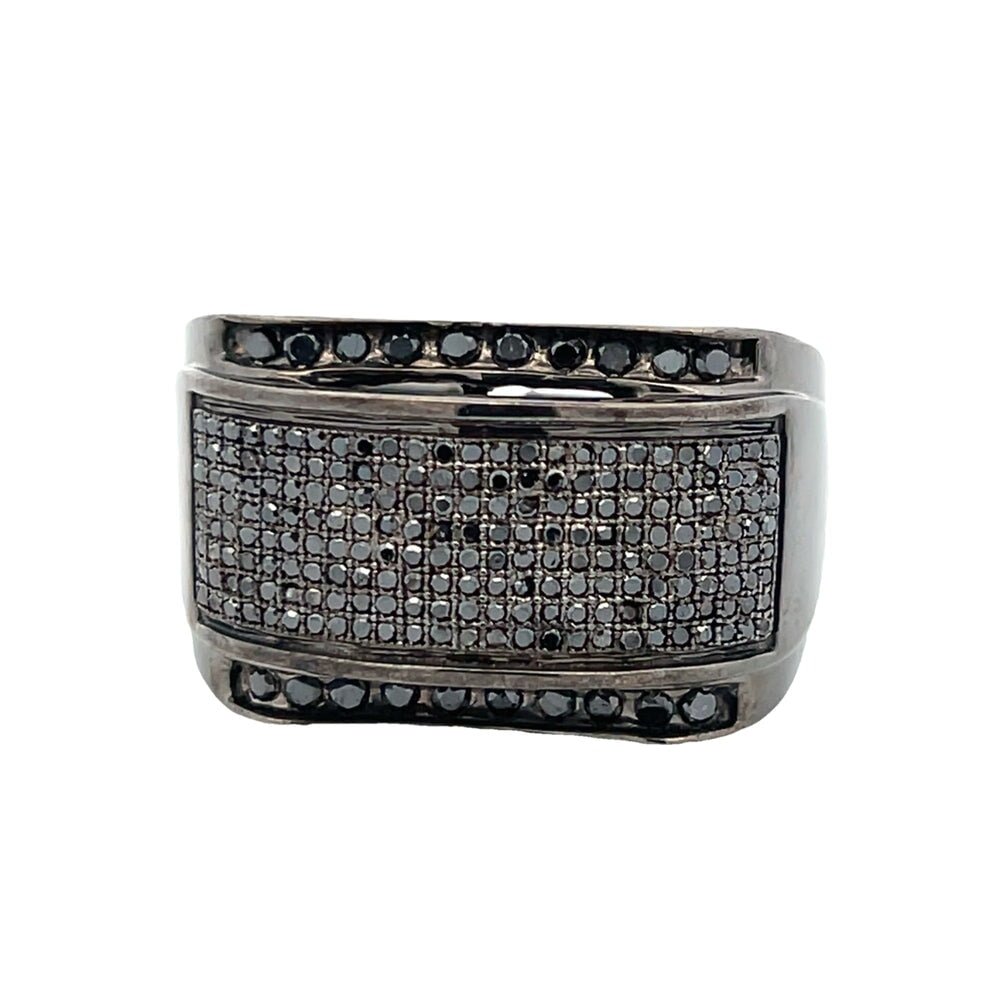 Black Kings .94cttw Diamond Ring .925 Sterling Silver HipHopBling