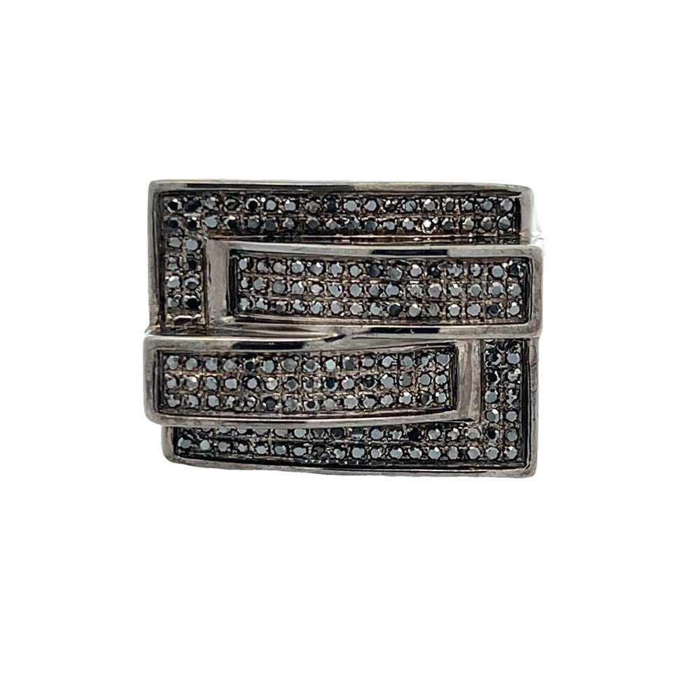 Black Labyrinth .55cttw Diamond Ring .925 Sterling Silver HipHopBling