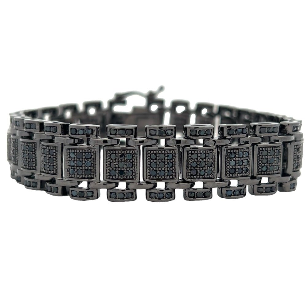 Black Multilink CZ Hip Hop Bracelet HipHopBling