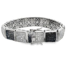 Black & White Cube CZ Iced Out Bracelet .925 Sterling Silver HipHopBling