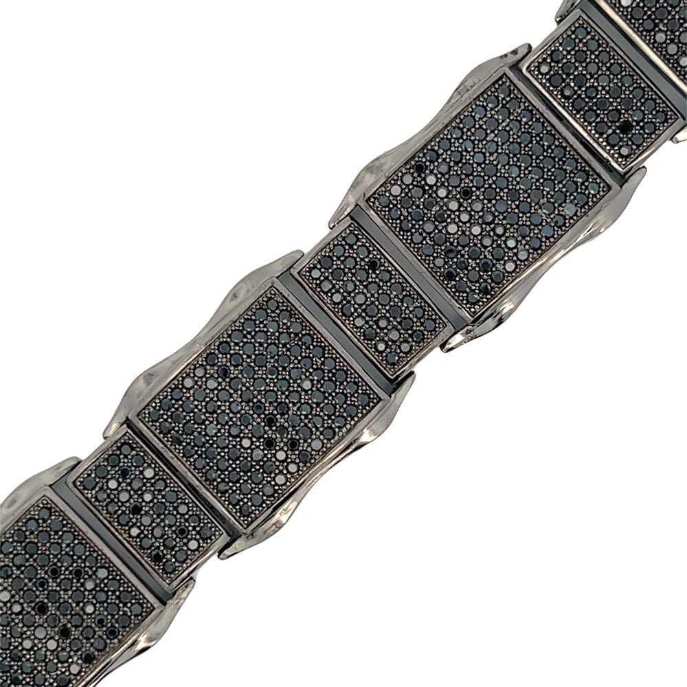 Black XL Wavy CZ Hip Hop Bracelet HipHopBling