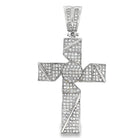 Blade Iced Out Cross CZ Micro Pave Pendant HipHopBling