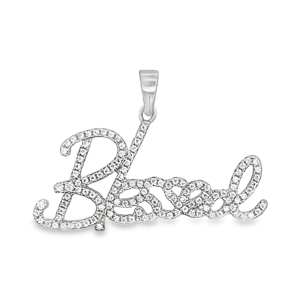 Blessed Iced Out Moissanite Pendant .925 Sterling Silver HipHopBling