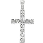 Block Cluster Tennis Cross CZ Iced Out Pendant HipHopBling