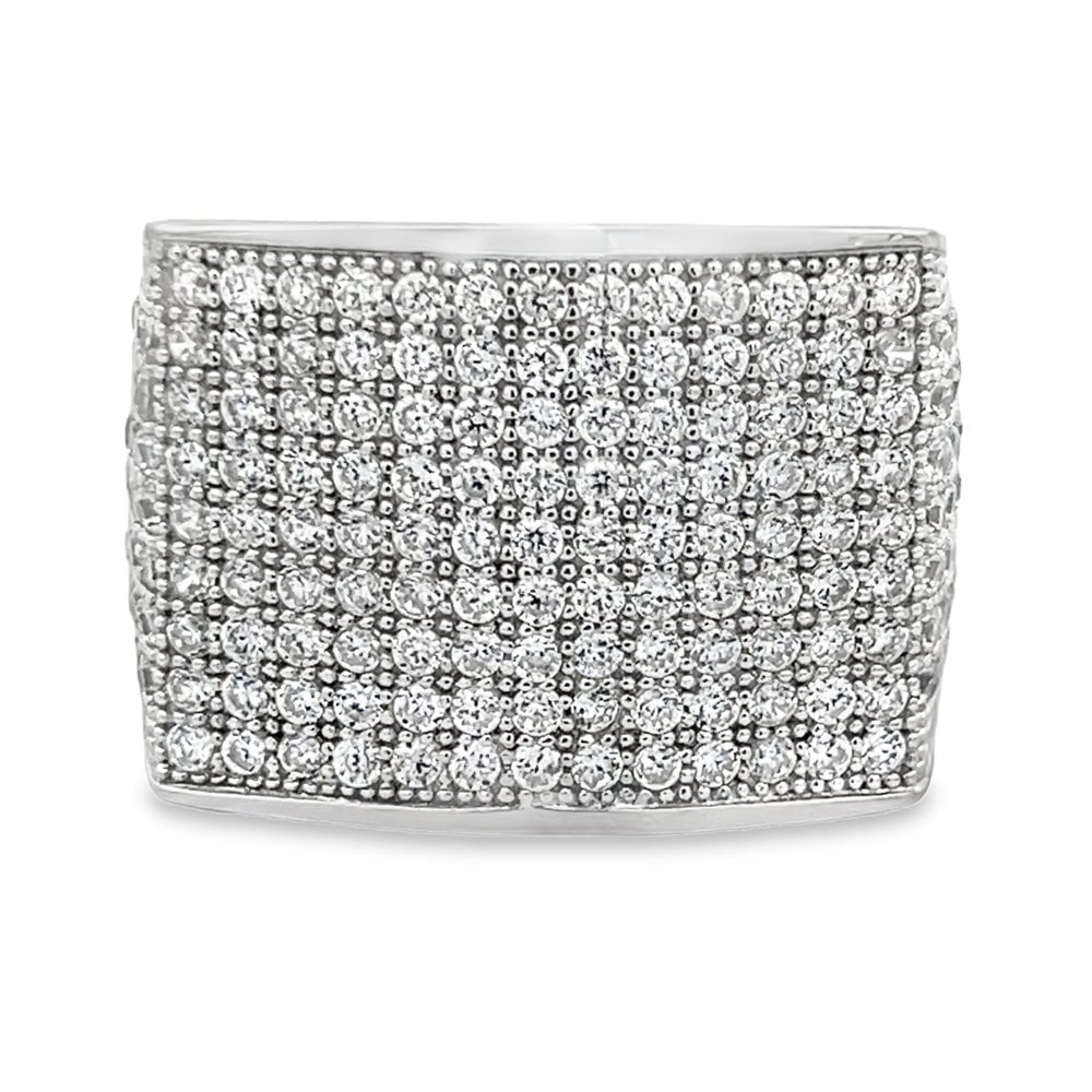 Block Full CZ Ring .925 Sterling Silver HipHopBling