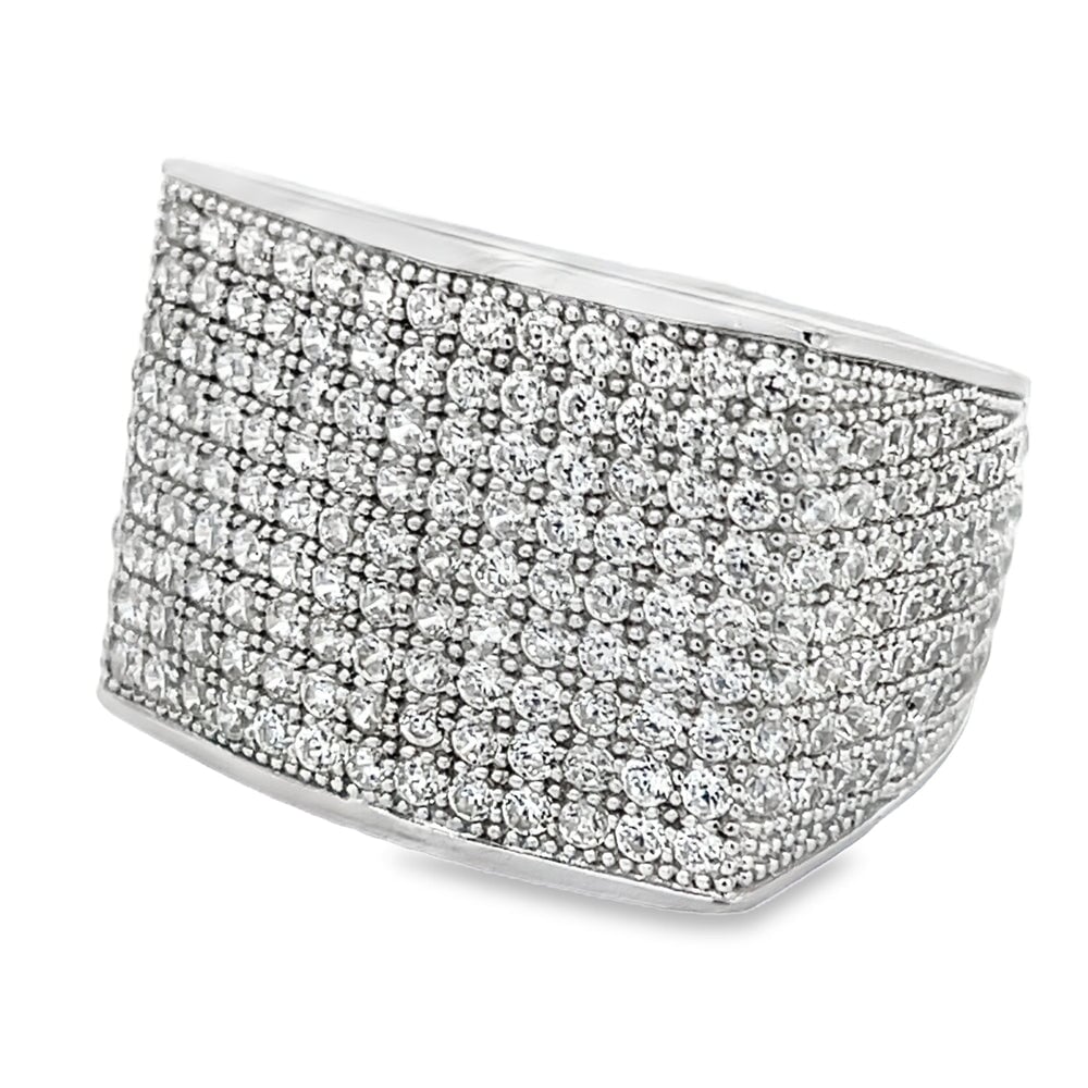 Block Full CZ Ring .925 Sterling Silver HipHopBling