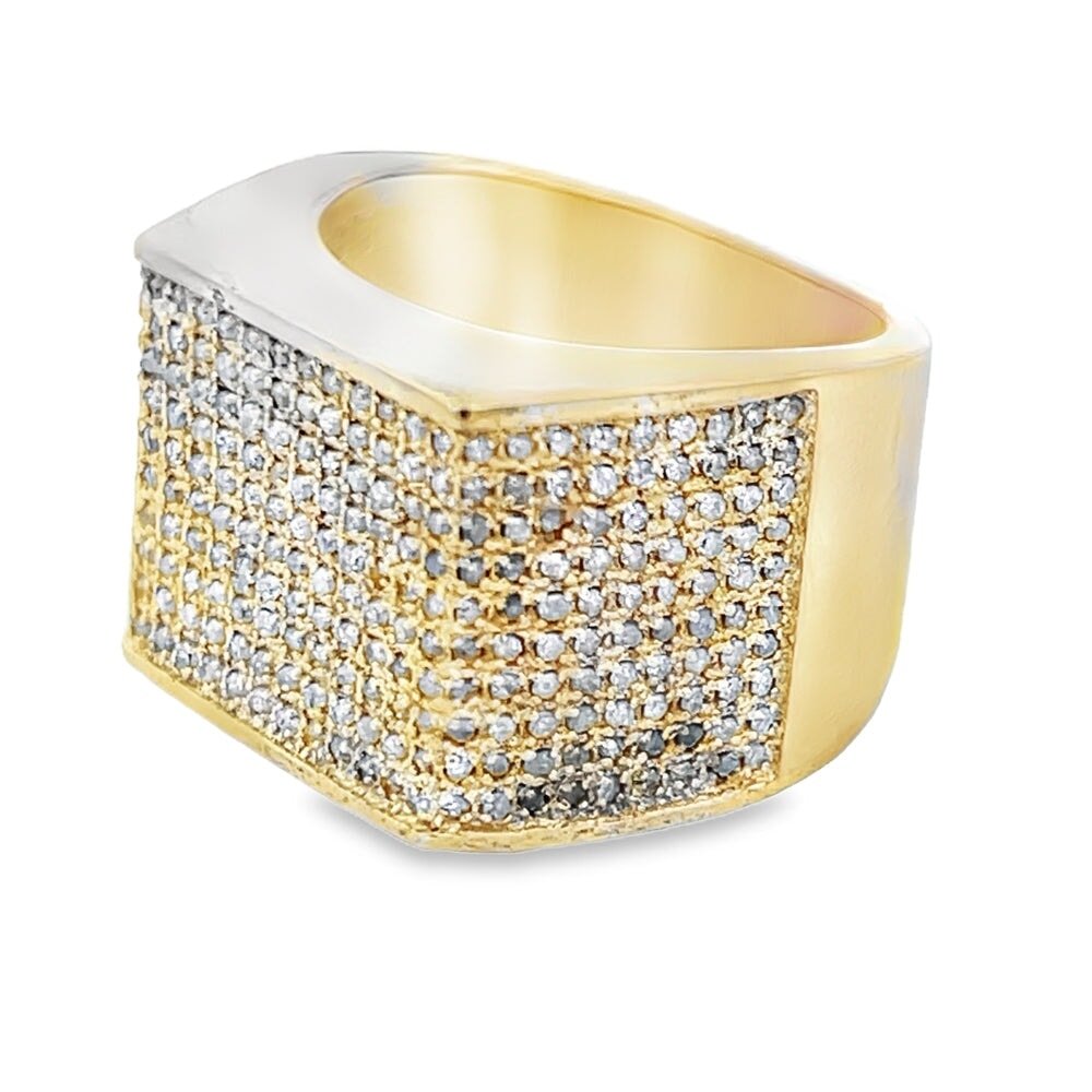 Blocky 1.30cttw Diamond Ring Gold .925 Sterling Silver HipHopBling