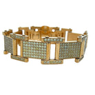 Blocky CZ Iced Out Bracelet Stainless Steel Lemonade HipHopBling