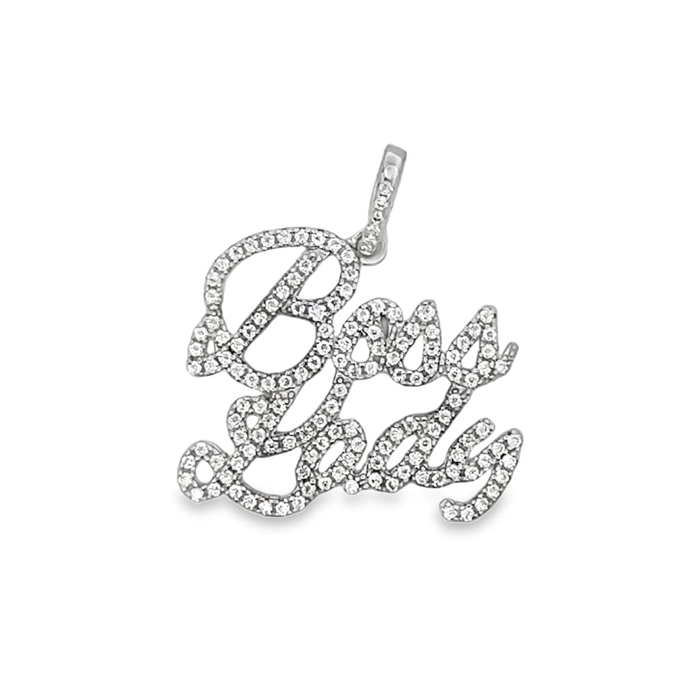 Boss Lady Iced Out Moissanite Pendant .925 Sterling Silver HipHopBling