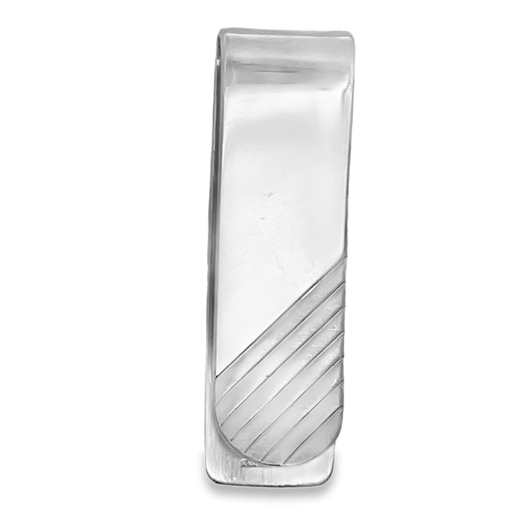 Bottom Stripe Money Clip .925 Sterling Silver HipHopBling
