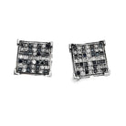 Box Cross Black Diamond Earrings .33cttw .925 Sterling Silver HipHopBling