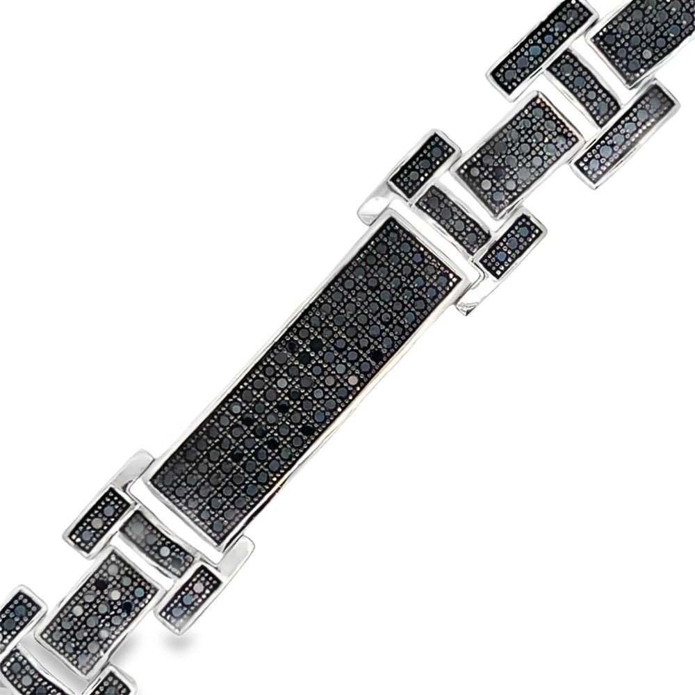 Boxy ID Link Black CZ Hip Hop Bracelet HipHopBling