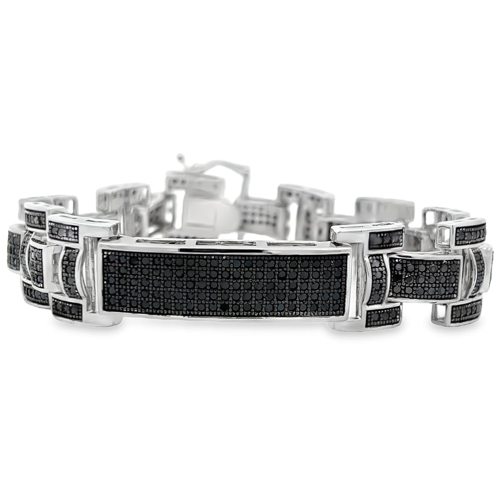 Boxy ID Link Black CZ Hip Hop Bracelet HipHopBling