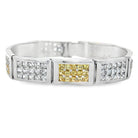 Brick Link Princess Yellow CZ Iced Out Bracelet .925 Sterling Silver HipHopBling