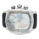 Bubble Face World Map Real Diamond Watch Silver HipHopBling