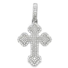 Budded Cross 3.31cttw VVS Moissanite Pendant .925 Sterling Silver HipHopBling