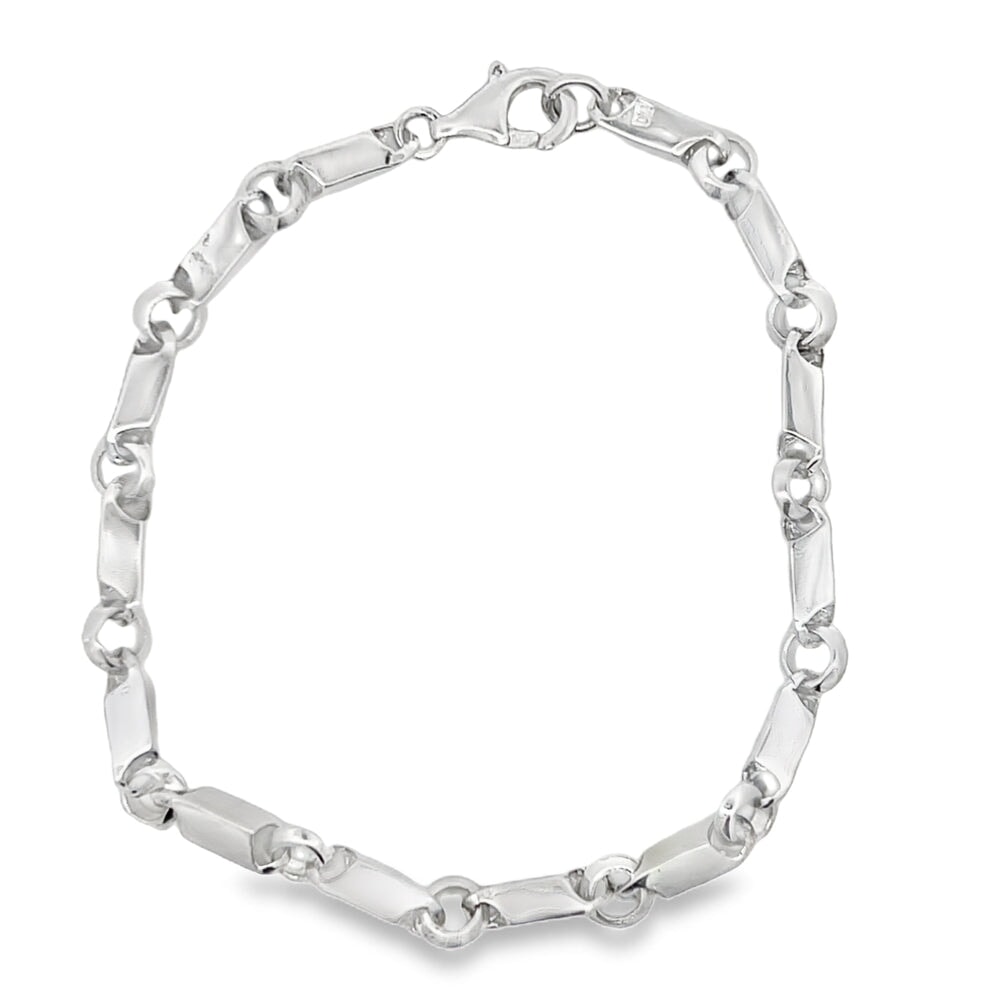 Bullet Link Bracelet .925 Sterling Silver HipHopBling