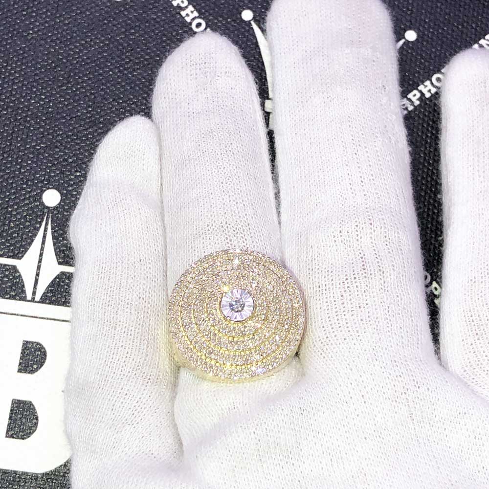 Bullseye .99cttw Diamond Ring 10K Yellow Gold HipHopBling