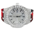 Bust Down Rubber Band Moissanite Steel VVS Iced Out Watch White Gold HipHopBling