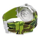 Bust Down Rubber Band Moissanite Steel VVS Iced Out Watch White Gold HipHopBling
