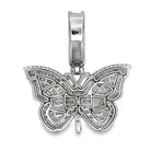 Butterfly Baguette CZ Hip Hop Iced Out Pendant White Gold HipHopBling