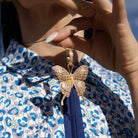 Butterfly Iced Out Hip Hop Pendant White Gold HipHopBling