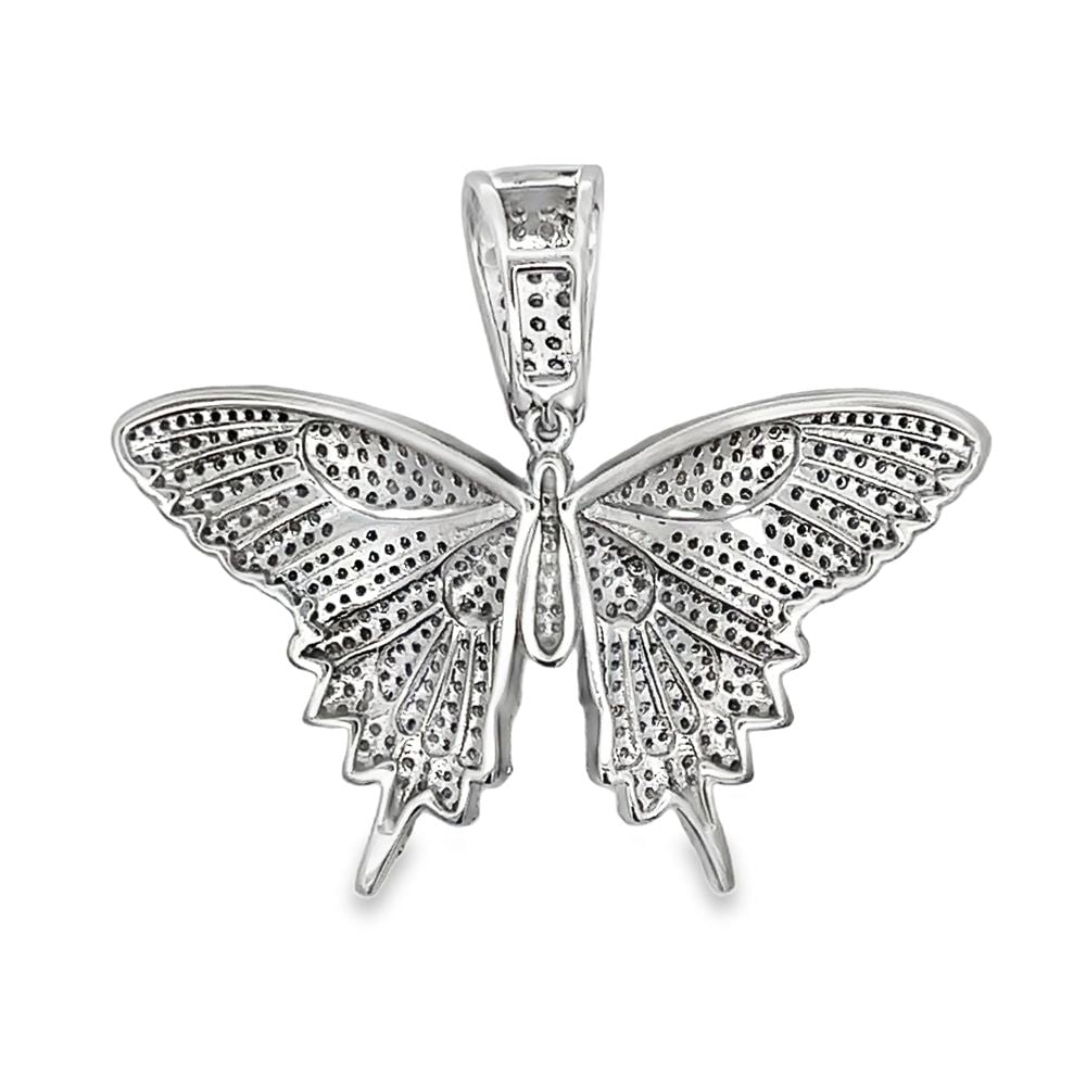 Butterfly Iced Out Moissanite Pendant .925 Sterling Silver HipHopBling