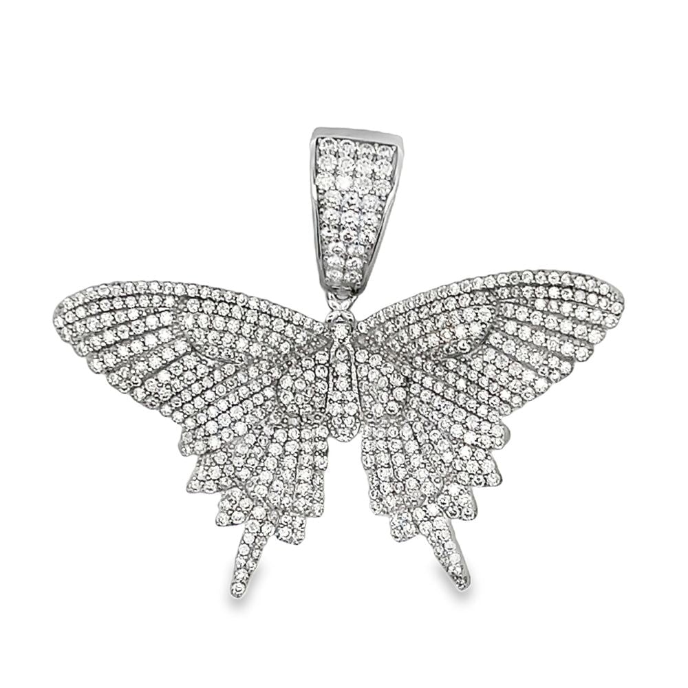 Butterfly Iced Out Moissanite Pendant .925 Sterling Silver HipHopBling