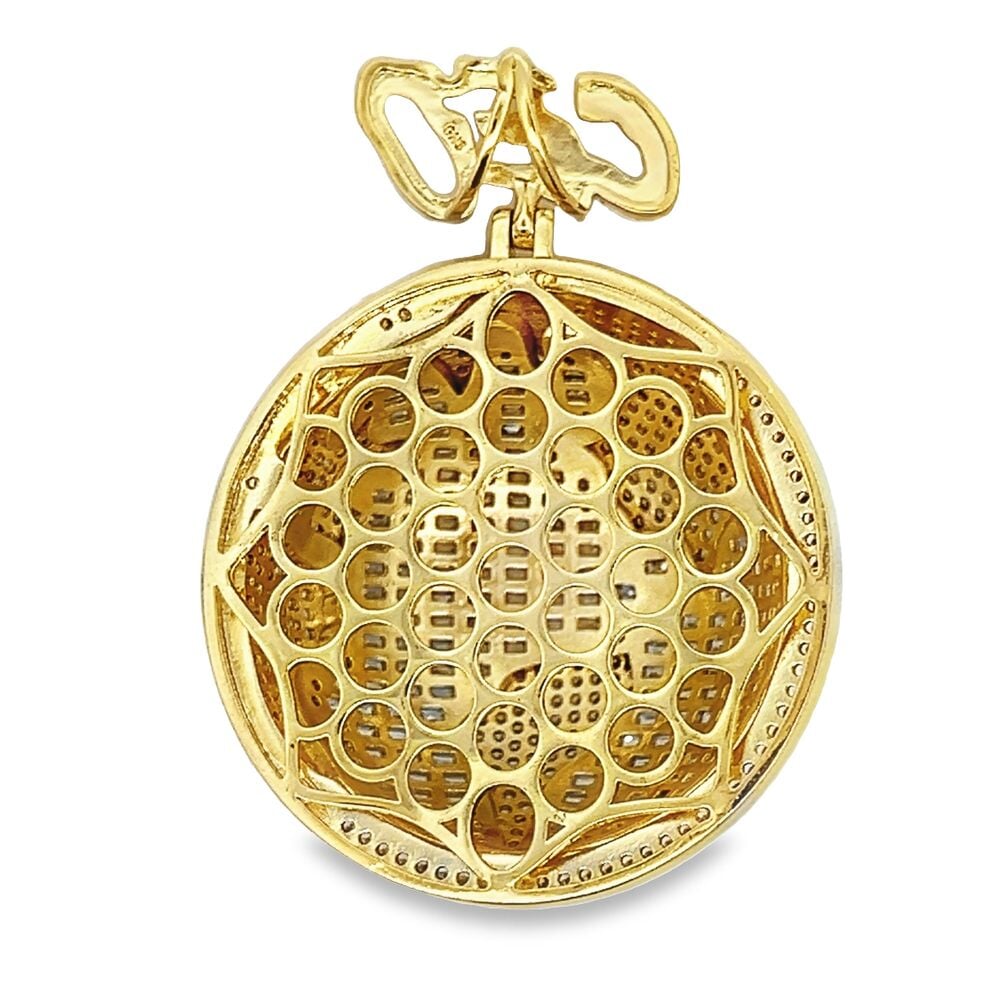 CEO Baguette World CZ Hip Hop Iced Out Pendant Yellow Gold HipHopBling