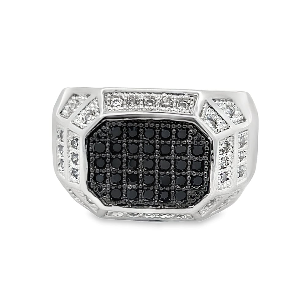 Champion Black CZ Ring .925 Sterling Silver 8 HipHopBling