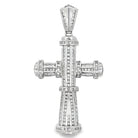 Channel Set Cylinder Cross CZ Pendant .925 Sterling Silver HipHopBling