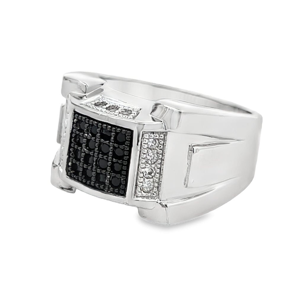 Chunk Black CZ Ring .925 Sterling Silver 8 HipHopBling