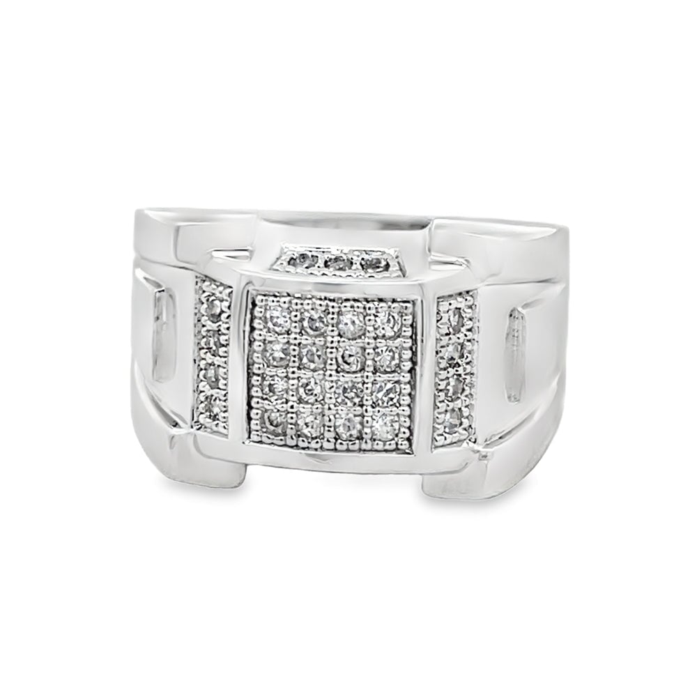 Chunk CZ Ring .925 Sterling Silver 8 HipHopBling