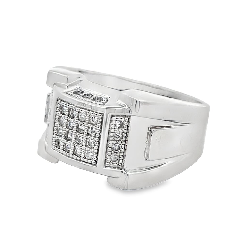 Chunk CZ Ring .925 Sterling Silver 8 HipHopBling