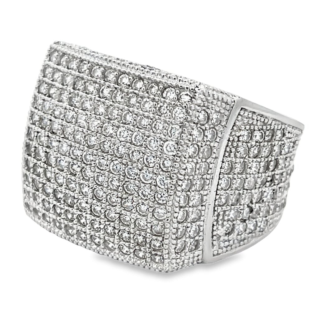 Chunky Full CZ Ring .925 Sterling Silver HipHopBling