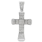 Chunky Ice Cross CZ Micropave Hip Hop Pendant HipHopBling