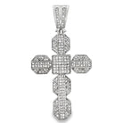 Chunky Iced Out Cross CZ Micro Pave Pendant HipHopBling
