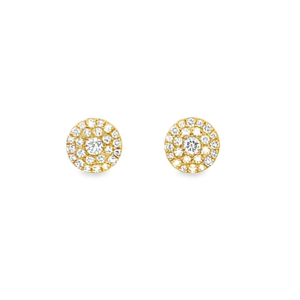 Circle .60cttw Diamond 14K Yellow Gold Earrings HipHopBling